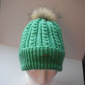 Hand Knitted Hat Toque Adult One Size Acrylic Color Jade - 007 Hand knit by me